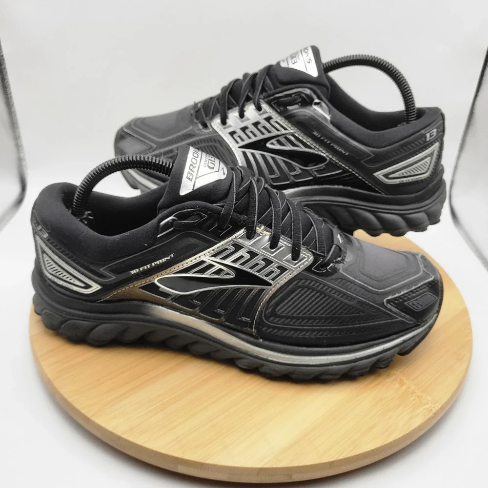 Brooks Glycerin 13 Mens Running Shoes Black Silver 1101991D068 Size 8.5